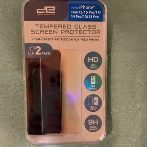Essentials Tempered Glass Screen Protector for iPhone - Black